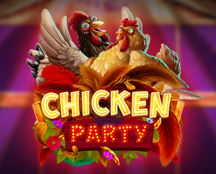 chicken party slot game logo